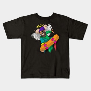 Skateboarding Angel Gnome Kids T-Shirt